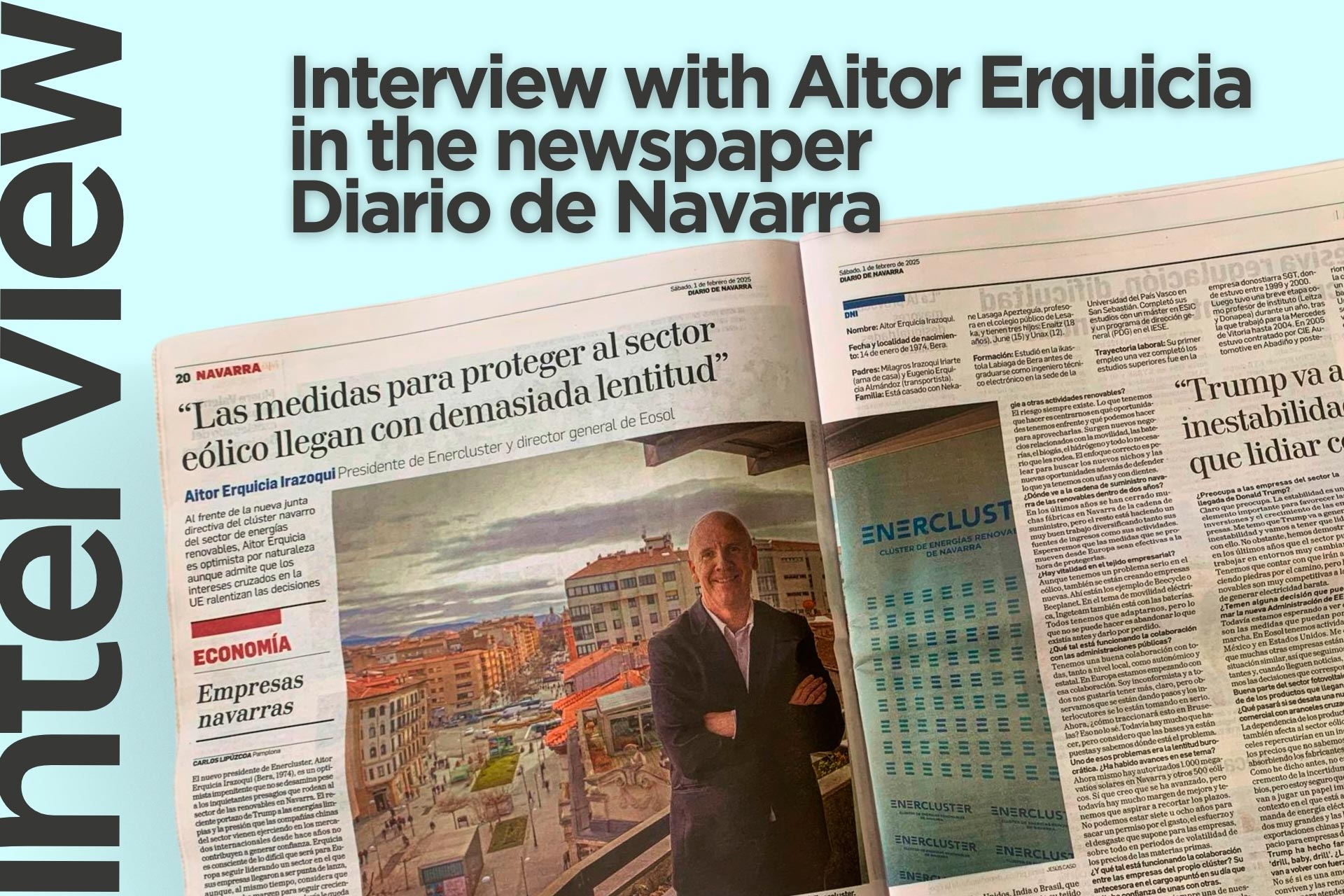Interview with Aitor Erquicia in the newspaper Diario de Navarra