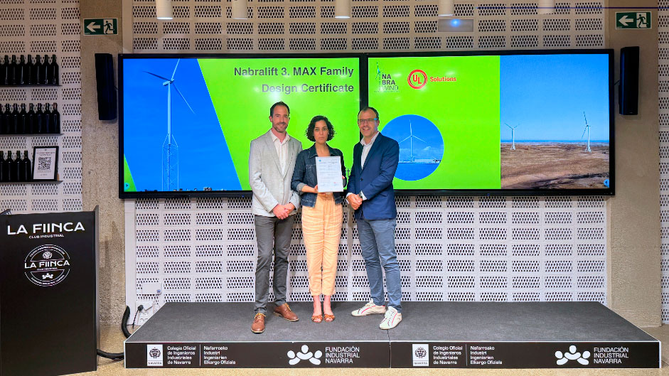 Nabralift 3.MAX obtains IECRE certification with a maintenance-free structural design